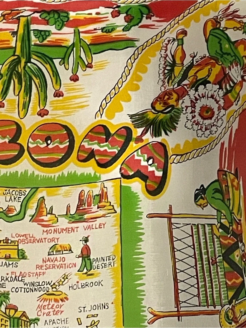 Rare Vintage 50s Arizona Souvenir Scarf Bandana 16 In Sq Excellent Condition - Picture 7 of 10